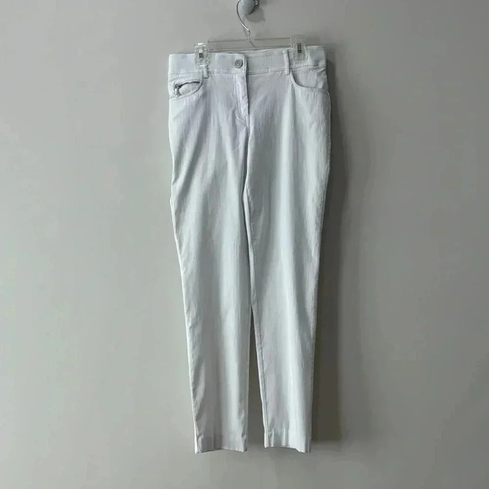 89th & Madison White Women's Slim Ankle Pants